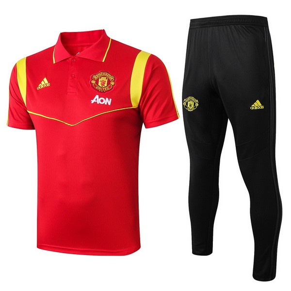 Polo Manchester United Conjunto Completo 2019-20 Rojo Oro Negro